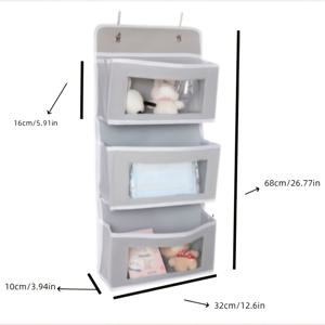 TEMU 메쉬 포켓과 후크가 있는 다중 레이어 접이식 벽걸이형 수납 정리함 - 대용량 쌓을 수 있는 패브릭 박스, 문/벽용, 공간 절약형 가정용 정리 솔루션, 침실, 욕실, 주방용 뉴트럴 색상 디자인, 견고한 프레임 구조, 고품질 패브릭 소재