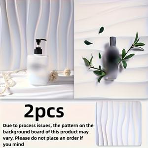 TEMU 2개 세트 3D 웨이브 패턴 PVC 포토 백드롭 | 텍스처 리플 디자인, 내구성 좋은 제품 사진 및 스튜디오 촬영용 소품