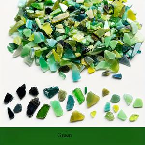 TEMU 200G/7.0Oz 유리 , 베벨 마이카 유리, 수제 어항 장식, 컬러 프로스트 불규칙 모서리 스크랩 반투명 유리, 수제 재료, DIY 수제 재료