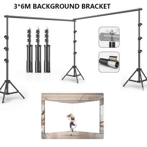 TEMU 3M*6M 대형 헤비 듀티 배경막 스탠드, 커튼 배경막 프레임, 사진 배경막 키트, 2개 조절식 배경막 스탠드, 4개 크로스바, 4개 클립, 1개 휴대용 가방, 사진 비디오 스튜디오 및 파티 장식, 콘서트에 적합