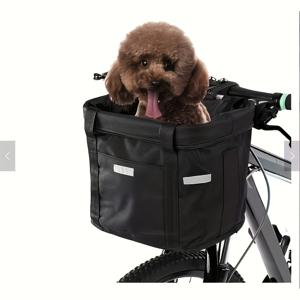 TEMU 1개 대형 접이식 자전거 바구니 - 옥스포드 원단 & 알루미늄 프레임, 퀵릴리스 앞바퀴 캐리어 - 산악자전거, 로드바이크, 유모차, 펫캐리어용 - 자전거 캐리어, 아웃도어 사이클링 액세서리, 펫 캐리어 박스