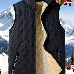 TEMU 남성용 가을 겨울 스탠드 칼라 캐주얼 다용도 패션 방한 방풍 조끼