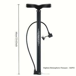 TEMU 수동 고압 자전거/에스쿠터 타이어 공기 주입기 - 강력한 철 구조, 에어 펌프, 튼튼한 받침대 및 안정적인 발 페달 - 로드/산악 자전거 펌프 호환, 밸브 어댑터, 휴대용 바닥 펌프, 자동차 자전거 스포츠 공