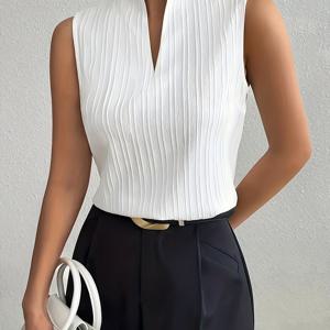 TEMU 여성용 V넥 민소매 티셔츠