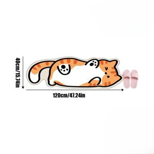 TEMU 창의적인 엎드린 고양이 러그 1개, 도톰한 미끄럼 방지 카펫, 사계절용 플러시 바닥 매트, 복도용 긴 러너 러그, 내구성 있는 안뜰 홈 데코, 현관, 거실, 침실, 주방, 복도에 적합. 휴일 선물, 부드러운 피부 친화적 관리가 쉬운 고품질 러그