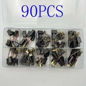 TEMU 90개 내구성 탄소 브러쉬 세트 - 전동 공구(드릴, 그라인더, 전동 모터) 수리를 위한 10가지 사이즈의 범용 교체 부품