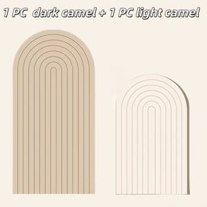 TEMU 침실 장식용 아치형 펠트 보드 벽 스티커, 사진 벽 배경, 2개 세트, 밝은 카멜 색상 + 어두운 카멜 색상, 침실, 거실, 기숙사용 장식 배경 보드, 메시지 사진 디스플레이 보드