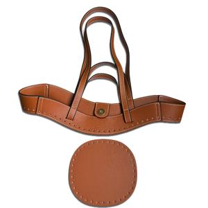 TEMU 17.7인치 대용량 DIY PU 가죽 스트로 웨이브 핸드백 키트 - 골든 락 클로저, 유럽 럭셔리 커브드 숄더백 베이스, 크로셰, 라피아, 실용 핸드메이드 액세서리 세트 (브라운/블랙) - 사전 절단 구멍 & 스트랩, DIY 지갑 만들기