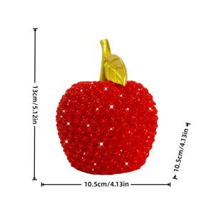 TEMU 1개 붉고 빛나는 사과 조각상 장식품! 행운과 평화를 상징하는 사과 조각상은 가정, 거실, 사무실, 책상 장식, 크리스마스 장면, 휴일 장식 선물에 적합하며 친구와 가족을 위한 최고의 선물입니다.
