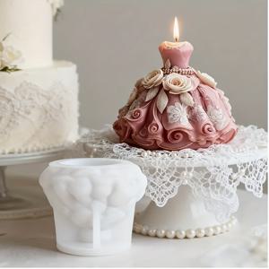 TEMU 향초, 석고, 비누, 점토, 에폭시 수지 및 기타 DIY 공예용 3D 웨딩드레스 실리콘 캔들 몰드. 진주 벨트, 꽃무늬, 웨딩드레스, 잎사귀, 꽃무늬 , 공주 드레스, 탁상용 장식품, 실내/실외 장식, 휴일 장식과 같은 디테일을 포함한 선명한 패턴과 정교한 성형이 특징입니다. 웨딩 분위기 연출과 친구 선물용으로 완벽합니다