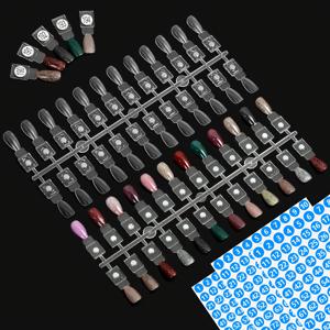 TEMU 48개 자석 네일 컬러 디스플레이 팁, 젤 및 일반 네일 폴리쉬용, 내구성 강함, 쉽게 적용 가능, 네일 연습 및 전문가용, 1-100번 스티커 3장 포함