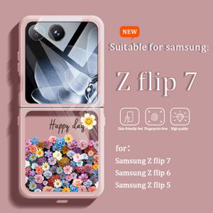 TEMU 휴대폰 케이스 - 삼성 갤럭시 Z Flip 7/ Z Flip 6/ Z Flip 5 휴대폰 케이스에 적합, 폴딩 케이스, 크림 케이스, 신상 스타일, 소프트 커버, 외장 케이스, 만화, 웃는 얼굴, 보호 커버, 커플, 남녀 공용