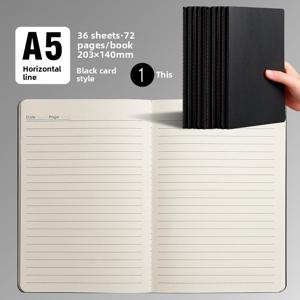 TEMU 3개 세트 A5 옐로우 소프트커버 줄이 있는 공책, 블랙 소프트커버와 스티치 제본, 사무실 및 학습용으로 적합한 속기용 공책