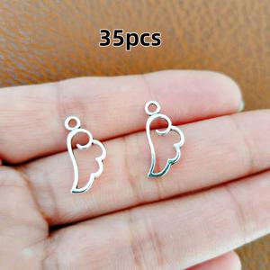 TEMU 35개 패셔너블하고 매력적인 날개 참 - 정교한 후크가 있는 우아한 날개 디자인, 주얼리 제작, 목걸이, 귀걸이에 적합 - 내구성이 뛰어난 펜던트, 천사, 요정에게 이상적