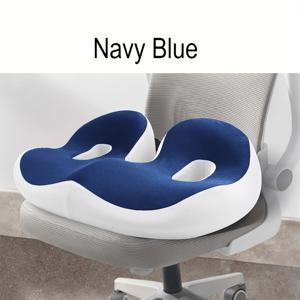 TEMU 통기성 좋고 두껍고 고품질의 메모리폼 의자 쿠션, 이중 뒷면 리프트 구멍이 있는 사무실 의자 쿠션, 가정용 의자 쿠션, 차량용 쿠션, 휠체어 쿠션 - 뒷면에 폭 조절 스트랩 포함