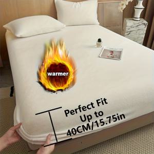 TEMU 높은 매트리스용으로 디자인된 40Cm 깊이 포켓 침대 시트, 밀크 벨벳 고정 시트, 빠른 가열 및 즉각적인 따뜻함, 침대 시트 퀸 사이즈, 퀸, 킹 & 매우 두꺼운 매트리스, 최대 40Cm, 할로윈 & 크리스마스에 이상적인 휴일 선물