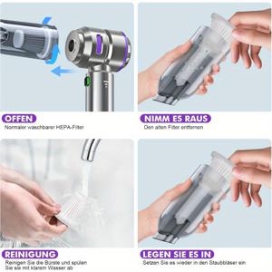 TEMU 6개입 핸디형 진공 청소기용 워셔블 HEPA 필터 | 먼지, 반려동물 털, 알레르기 물질에 적합, 흰색 교체 , 스타일리시하고 내구성, 효율적인 여과, 컴팩트한 디자인, 오래 지속되는 소재, 바쁜 가정용 청소 보조