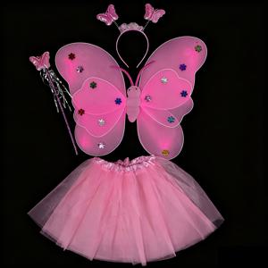 TEMU 4개 세트 요정 날개 코스튬 - 마법의 날개, 지팡이 포함, 코스프레, 역할극, 사진 촬영용 - 마법의 변장 의상