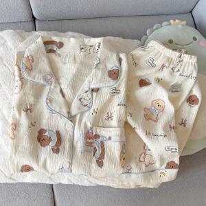 TEMU 여성용 여름용 경량 만화 강아지 반팔 반바지 잠옷 세트, 달콤하고 귀여움, 집에서 또는 외출복으로 적합