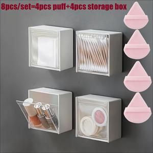 TEMU 8개 세트 벽걸이형 욕실 수납함 - 화장품 정리함, 메이크업 및 소품 수납함, 주얼리 정리함, 욕실 액세서리, 면봉, 클렌징솜, 화장품 샘플 등 보관용, 신학기 시즌, 크리스마스 선물