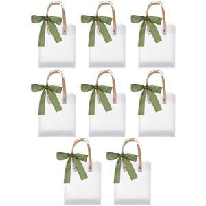 TEMU 16개 세트 무광 플라스틱 선물백 - 튼튼한 손잡이 & 리본 장식 - 웨딩, 크리스마스, 생일파티, 파티용품에 적합한 재사용 가능한 선물백 - 호텔 투숙객용 대량 패키지, 굿디백