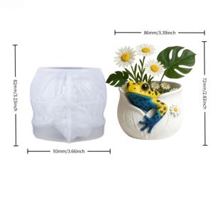 TEMU 레진 실리콘 몰드, 1개 개구리 화분 병 몸체 실리콘 몰드, 독특한 모양과 투명한 질감, 일체형 성형, 유연하고 쉽게 몰딩, 재사용 가능, 3D 입체 수공예 애호가에게 적합