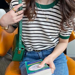 TEMU 여성용 경량 반팔 티셔츠, 한국 스타일 여름 베이스 레이어, 숏 크롭 시크 탑