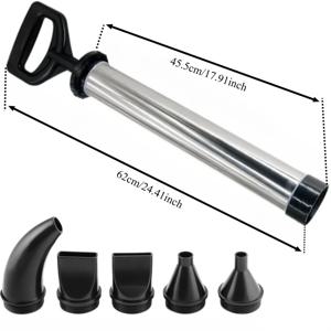 TEMU 6피스 그라우트 건 세트 (교체 가능한 노즐 5개 포함), 시멘트 그라우트 건, 고강도 스테인리스 스틸 핸드헬드 모르타르 건, 모르타르 스프레이어/어플리케이터, 홈 리모델링, 벽 균열 채우기, 바닥 채우기 및 바닥 그라우팅에 적합