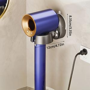 TEMU 1개 ANLIN 헤비듀티 플라스틱 무드릴 벽걸이 헤어 드라이어 홀더 - 회전 암 & 흡착컵 포함, 높이 조절 가능한 드라이어 스탠드, 공간 절약형 욕실 정리대, 조립 (나사 없음), 샤워/욕실용, 헤어 드라이어 및 욕실 트레이 적합