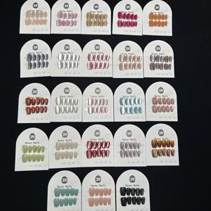 TEMU 랜덤 40개 솔리드 컬러 고양이 눈 네일, 23가지 색상, 간편하고 우아함, 또는 네일 아트에 완벽