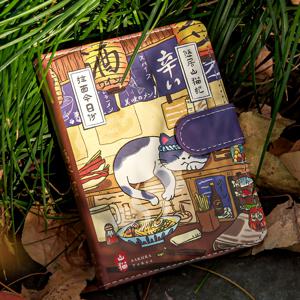 TEMU 일본식 고양이 다이어리 노트북 - 자석 잠금장치, 귀여운 핸드드레인 고양이 일러스트, 소프트 커버 & 컬러 코드 그리드 페이지, 저널링, 플래너용 - 휴대용 다이어리 (일본 만화 스타일) 224페이지