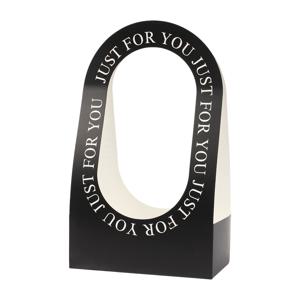 TEMU 12팩 블랙 접이식 종이 꽃 상자 - 튼튼한 종이 핸들 포함, 접이식 웨딩 부케 선물 가방, 플로리스트 용품, 웨딩 데코, 생일 파티, 샤워용 - 우아한 핸드헬드 포장