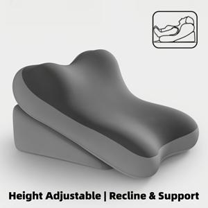 TEMU 메모리폼 독서용 베개, 등받이 지지용 조절식 침대 쐐기형 베개 2개, 침대에서 앉아 있을 때 사용하는 인체공학적 쿠션, 게임 및 휴식용 등 목 허리 지지, 미끄럼 방지 디자인