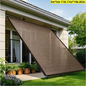 TEMU 갈색 차광망 - 두껍고 노화 방지 야외 캐노피, 테라스, 정원, 캠핑용, 높은 차광율