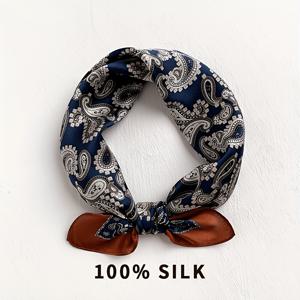 TEMU 100% 뽕나무 실크 스카프 - 패셔너블하고 통기성 좋은 스퀘어 스카프, 우아한 액세서리, 신축성 없음, 야외 장식용 액세서리에 적합