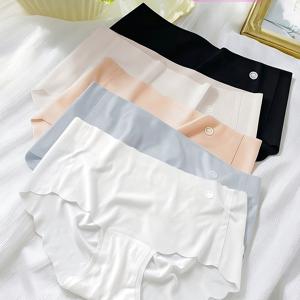 TEMU 초박형 아이스 파이버 원단 팬티 5개, 심리스 노쇼우 브리프, 통기성 좋은 심리스 속옷