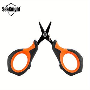TEMU Seaknight 낚시 PE 라인 가위, 티타늄 코팅 낚싯줄 가위, 톱니 날, 미끄럼 방지 PP+TRP 고무 손잡이, 야외 낚시 적합, 배터리 없음