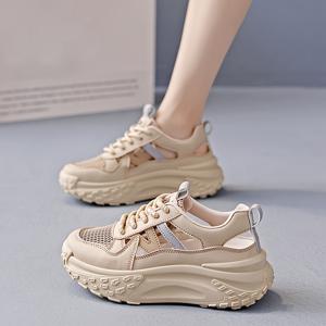 TEMU 여성 패션 스포츠 샌들, 봄/여름 시원하고 통기성이 좋으며 편안한 스니커즈, 발에 편안한 레이스업 로우탑 운동화, 타이어 트레드가 있는 다용도 트렌디한 통굽 신발, 학생용 거리 걷기화, 야외 여름 등산 및 하이킹화, 캐주얼 조깅화, 일상 걷기화