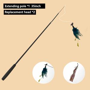 TEMU 3개 세트 인터랙티브 고양이 장난감 - 리트랙터블 폴 & 벨 티저, 실감나는 나일론 깃털과 벨이 달린 확장형 고양이 낚싯대, 내구성 있는 플라스틱/나일론 소재, 실내외 놀이용 - 새끼고양이와 고양이를 위한 자극적인 사냥 선물