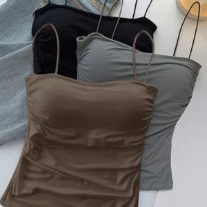 TEMU 3개입 백리스 스트랩리스 브라, 고정 패드, 미끄럼 방지 컵, 허리 모으기 디자인, 통기성 및 땀 흡수, 속옷 또는 외복으로 다용도, 피부 친화적 다목적 여성 의류