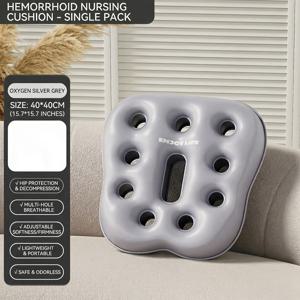 TEMU 퍼포레이티드 인플레이터블 시트 쿠션, 사무실 및 가정용, 인체공학적 디자인, 다양한 색상, 두꺼운 PVC 인플레이터블 시트 쿠션, 휴대용 보관 가능, 펌프 불필요, 모든 의자에 적합, 휴가 선물, 통기성 디자인