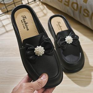 TEMU 여성용 소프트 솔 싱글 슈즈, 슬립온 신상 봄/가을/여름 스타일, 다용도 요정 스타일 라운드 토 캡 토 비안 슈즈, 밝은 꽃 장식, 파티, 선물, 레저 활동에 적합, 여성 신발