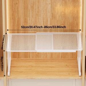 TEMU 투명 메탈 수납 랙, 튼튼하고 안정적, 풀아웃 선반 포함, 의류, 캐비닛, 옷장, 침실에 적합, 다기능 선반 유닛. 옷장용 조절식 칸막이가 특징이며, 부활절에 완벽한 수납 솔루션입니다.