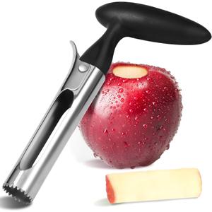 TEMU SHAON 스테인리스 스틸 사우스 애플 코어러, 스노우 페어, 파인애플 필러 - 간단한 과일 코어러 - 블랙 주방 도구, 내구성 강하고 세척 쉬움, 가정, 레스토랑, 캠핑, 휴가 파티 과일 제조 보조 도구