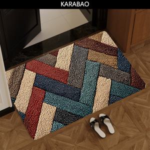 TEMU 빈티지 컬러의 기하학 패턴 도어매트 - 세탁기 사용 가능, 가벼운 폴리에스터 실내 카펫, 욕실, 주방 현관, 축제 파티 장식 및 욕실 바닥 매트에 적합