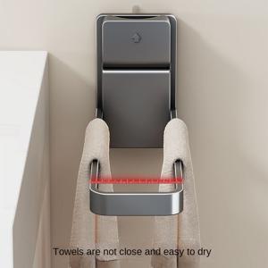 TEMU 흡착식 접이식 타월 랙, 싱크대용 핸드타월 걸이, 무드릴 설계로 욕실에서 타월, 보석, 헤어밴드 등 소품 보관 가능