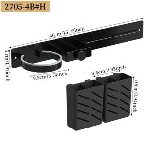 TEMU 벽걸이 헤어 드라이어 및 스트레이트너 홀더 | 드릴 불필요, 호텔 및 살롱을 위한 다기능 욕실 정리함, 다리미 재질