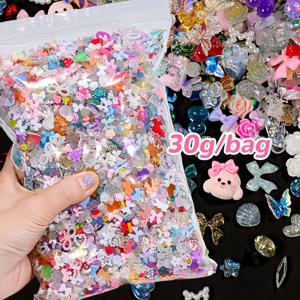 TEMU 공예 장식 대량 세트 - 레진 리본 꽃 하트 곰돌이 글리터 참, 3D 네일 아트, 폰 케이스, 헤어 클립 & 주얼리 제작용, 여성 선물