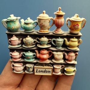 TEMU 1개 빈티지 다층 아프터눈 티 모델 3D 레진 냉장고 스티커 (런던, 영국), 사무실, 메시지 보드, 캐비닛 및 자석이 부착 가능한 기타 장소에 적합. 크리스마스, 부활절, 추수감사절에 적합