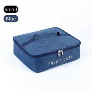 TEMU 1개, 식품 접촉 금지 핸드헬드 휴대용 도시락 가방, 평면 사각 직장인 보온 도시락 가방, 대용량 벤토 여행 보온 가방